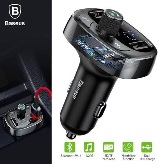 شاحن سيارة Maxovel™ T-typed مزود بتقنية البلوتوث ومشغل MP3 