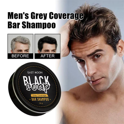50g Black Hair Soap Hair Darkening Soap Shampoo Bar Fast Effective Repair Gray White Color Dye Hair Body Natural Org